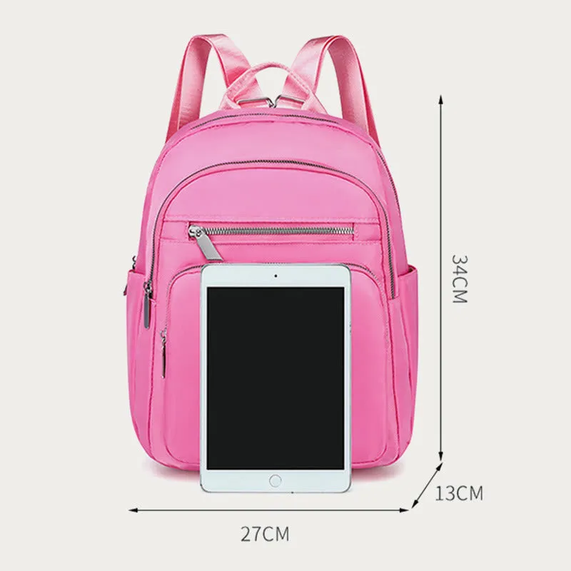 Backpack For Daily Use Simple Solid Color Casual Oxford Daypack