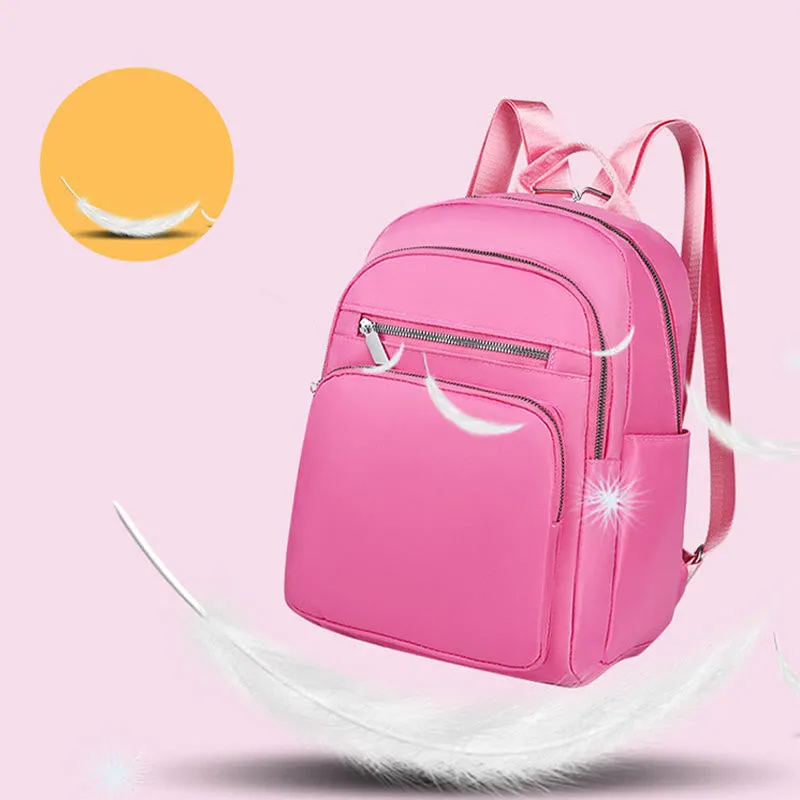 Backpack For Daily Use Simple Solid Color Casual Oxford Daypack