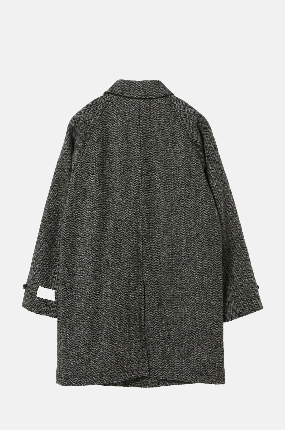 Bal Collar Coat Harris Tweed Gray Herringbone