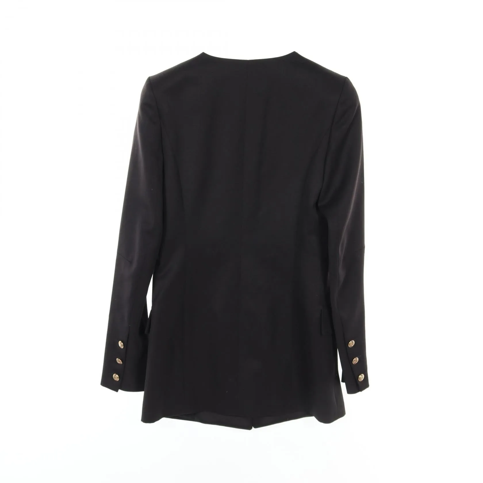 Balmain Wool Collarless Jacket Black
