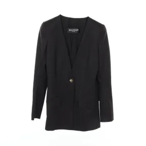 Balmain Wool Collarless Jacket Black