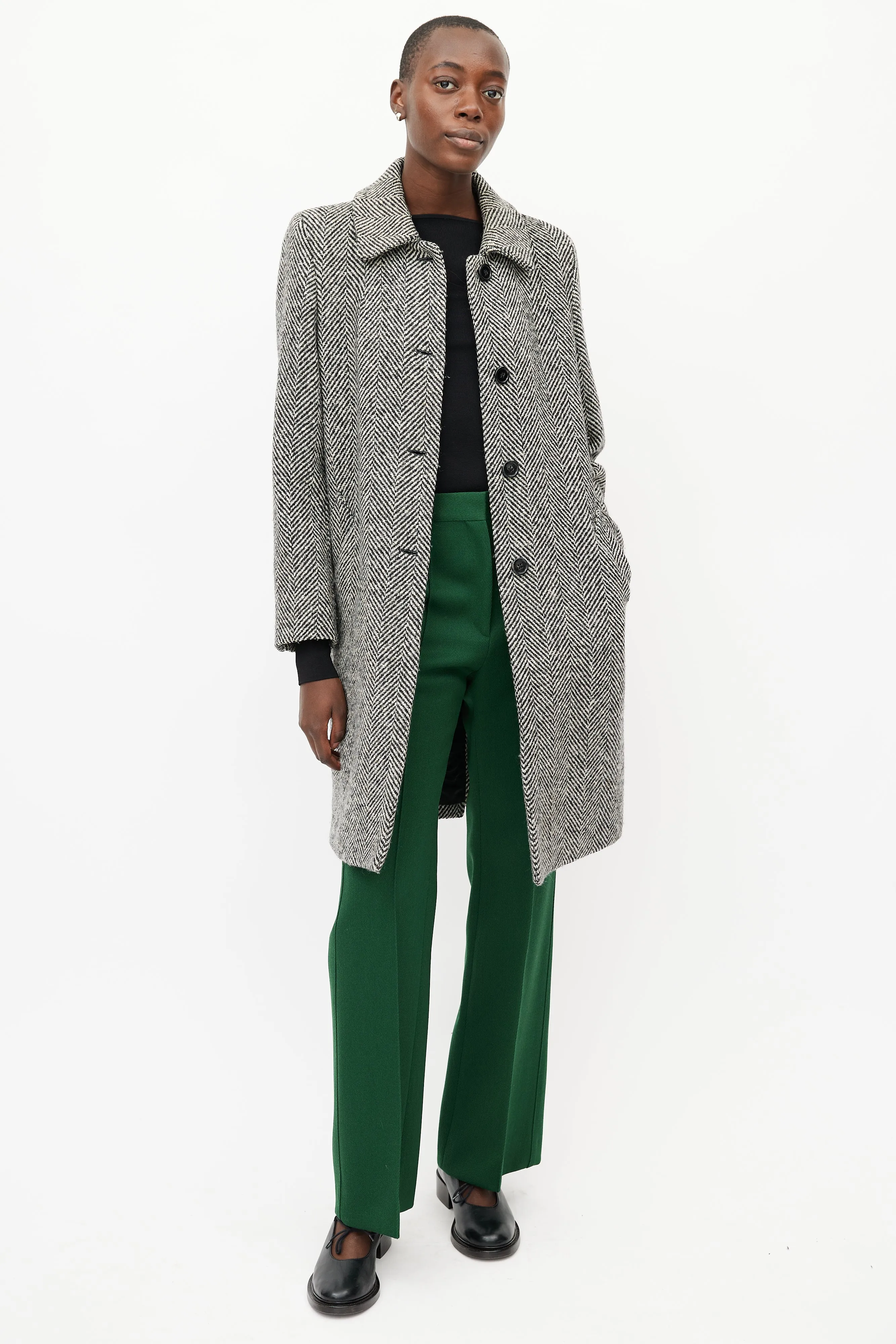 Black & White Tweed Coat