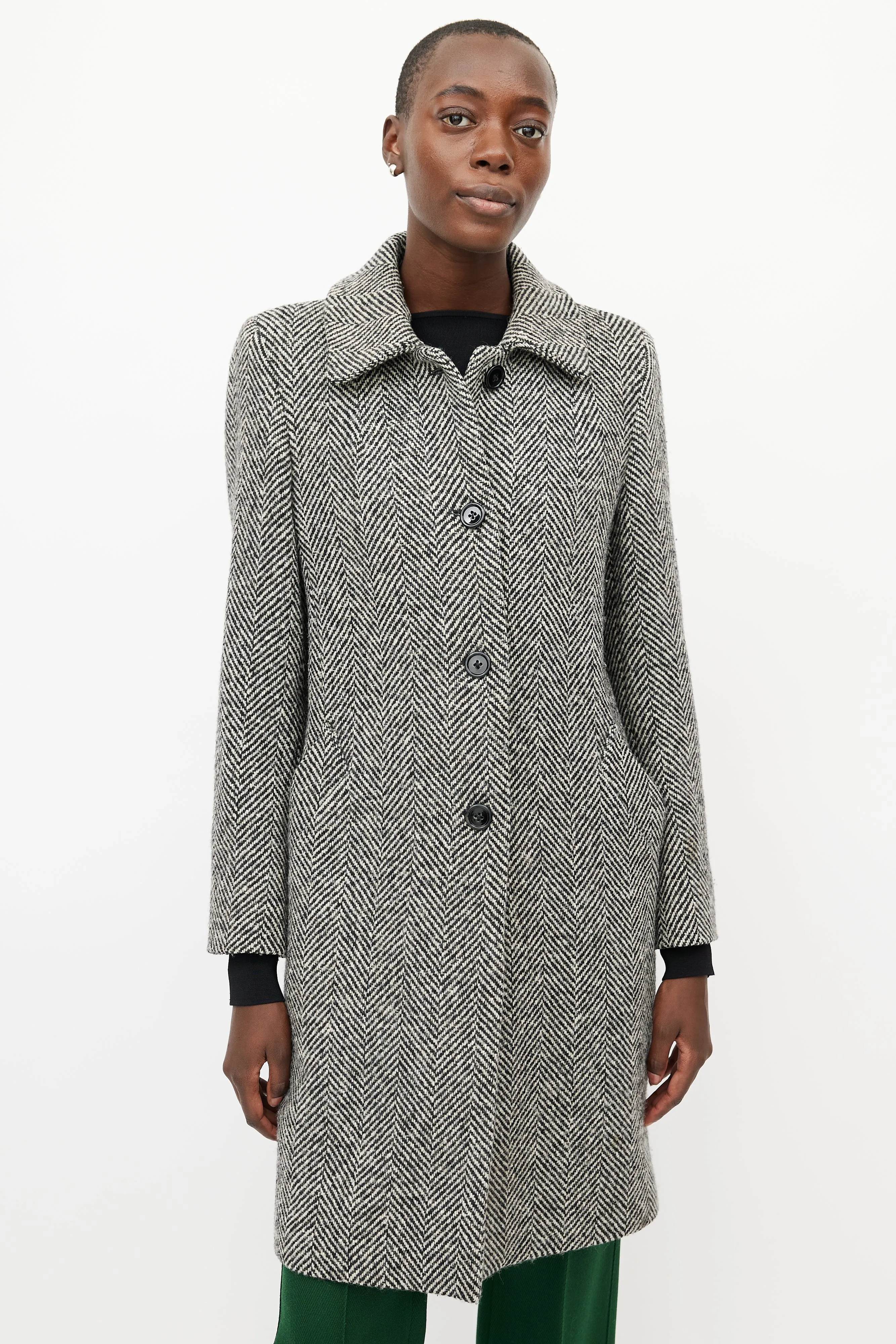 Black & White Tweed Coat