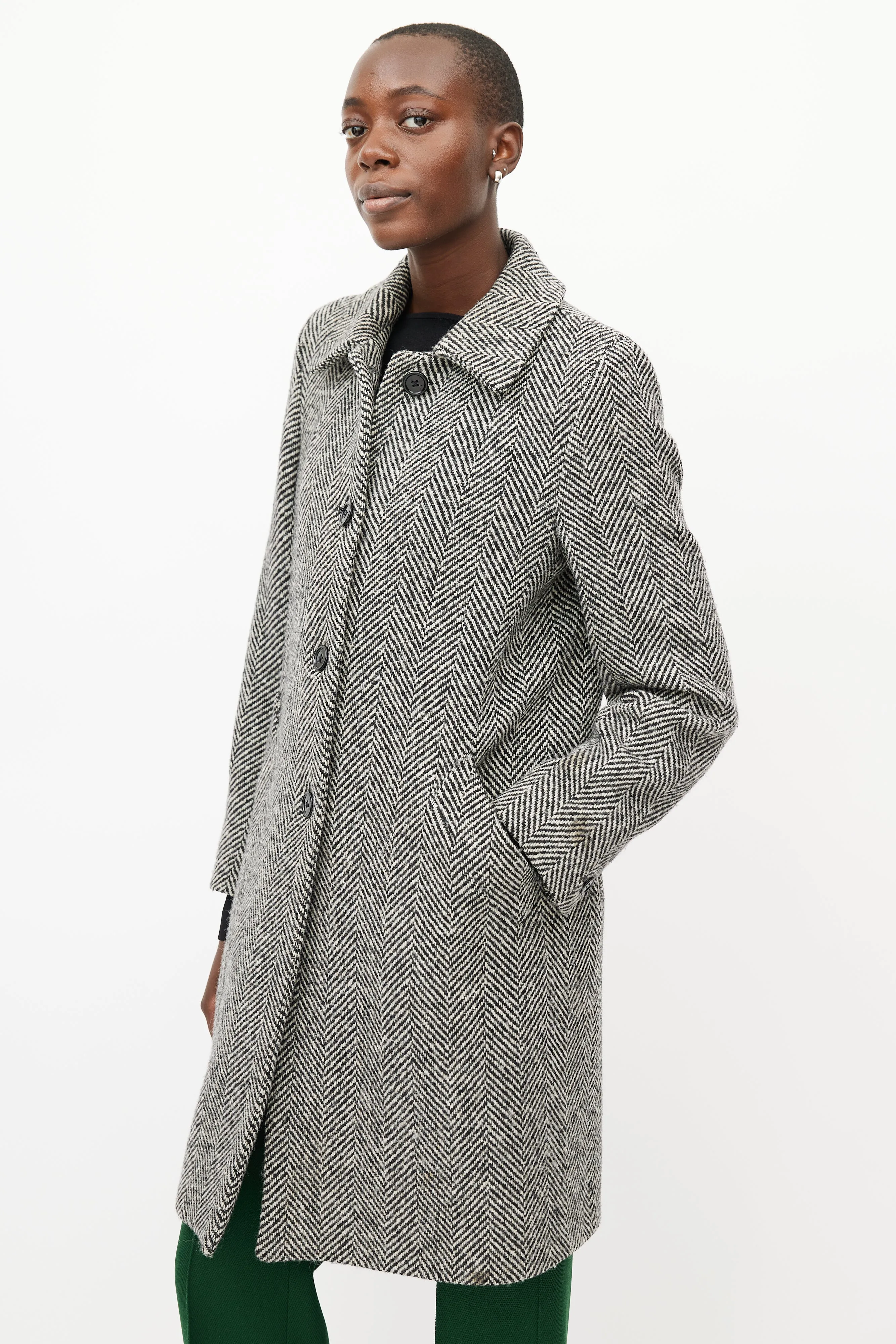 Black & White Tweed Coat