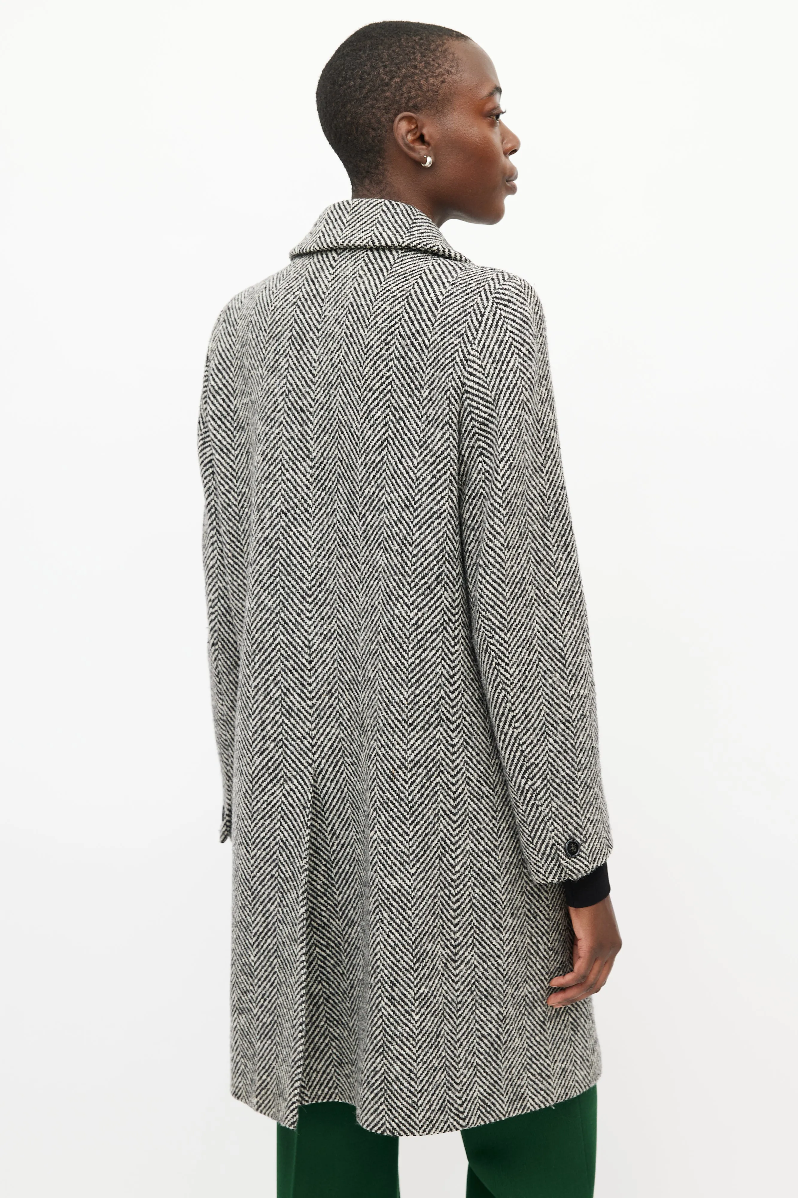 Black & White Tweed Coat