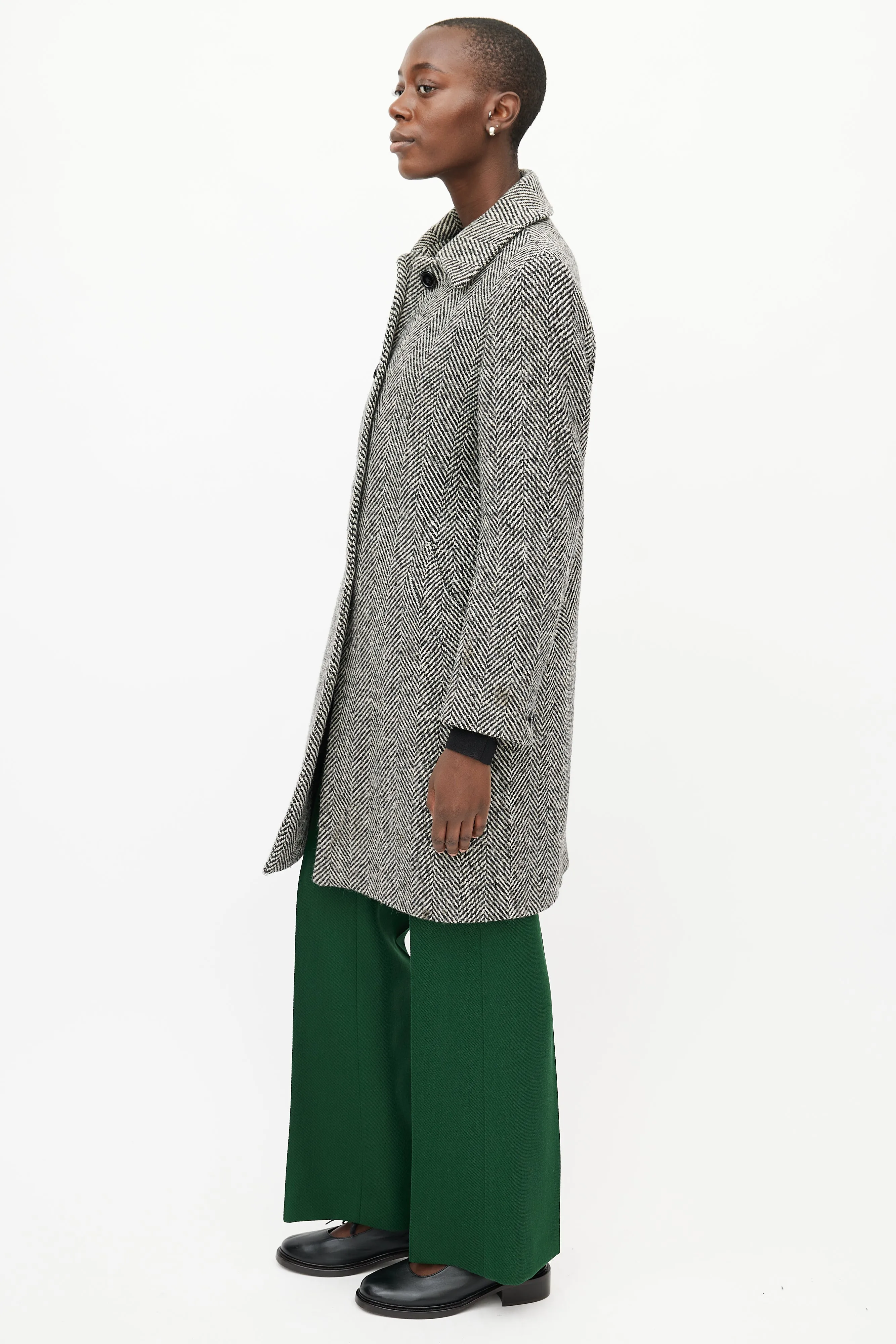 Black & White Tweed Coat