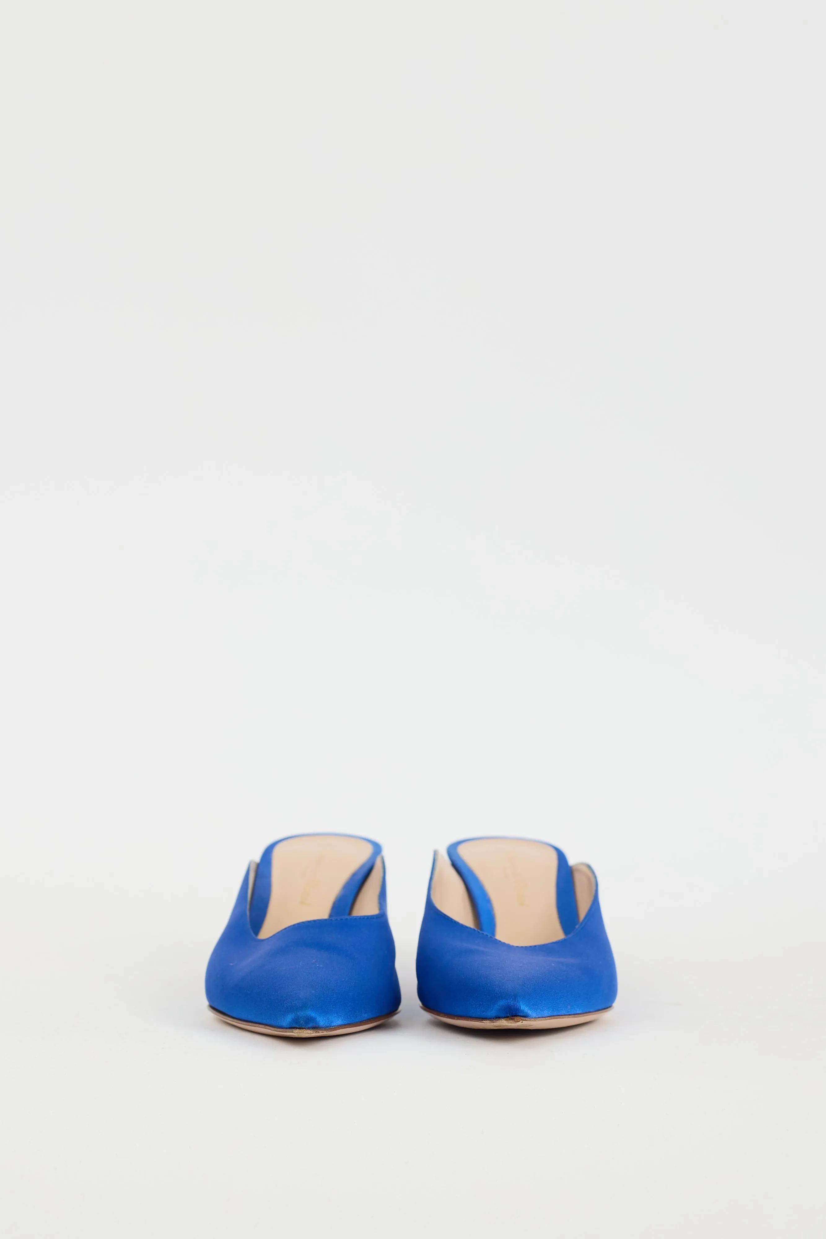 Blue Satin Paige Mule