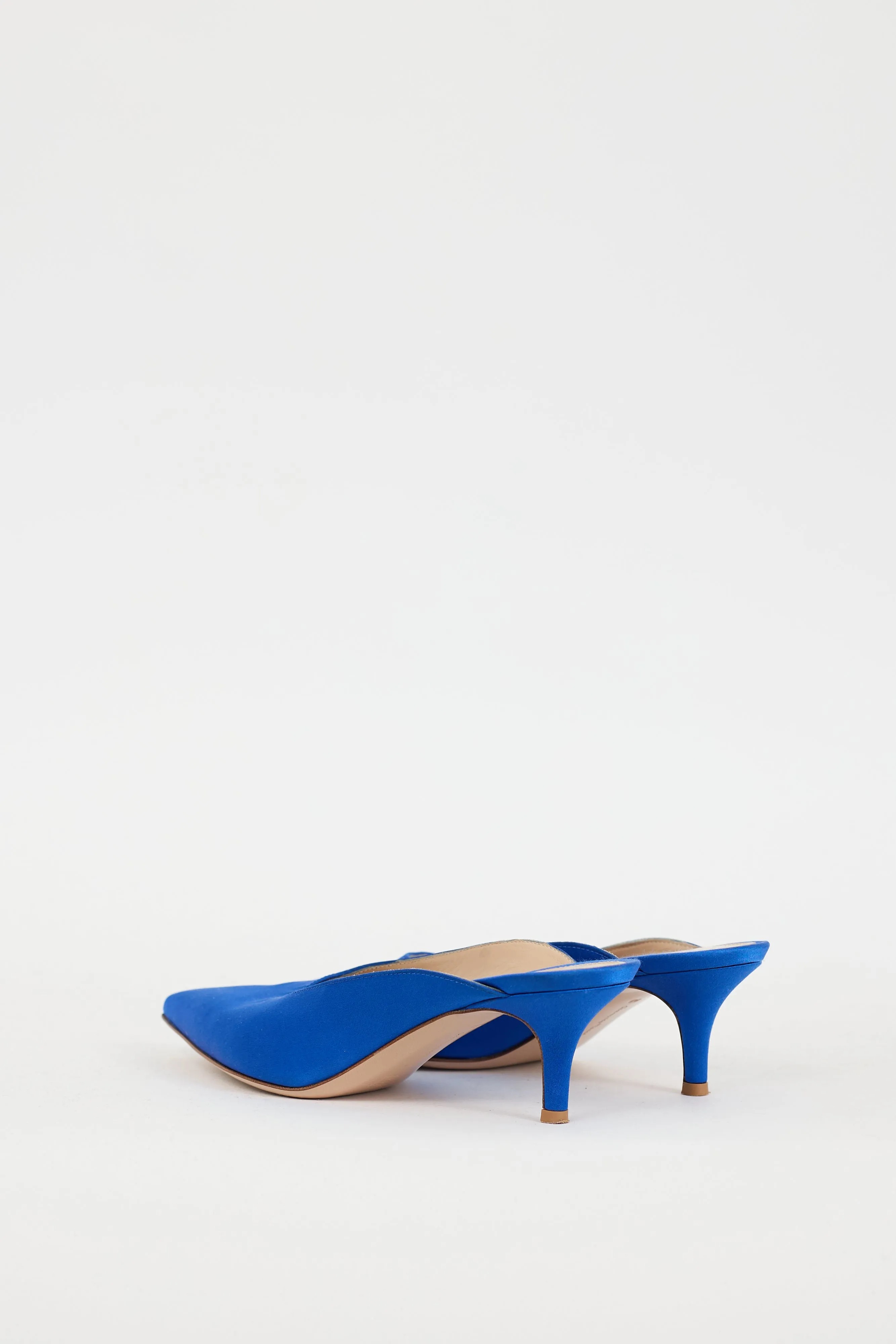Blue Satin Paige Mule