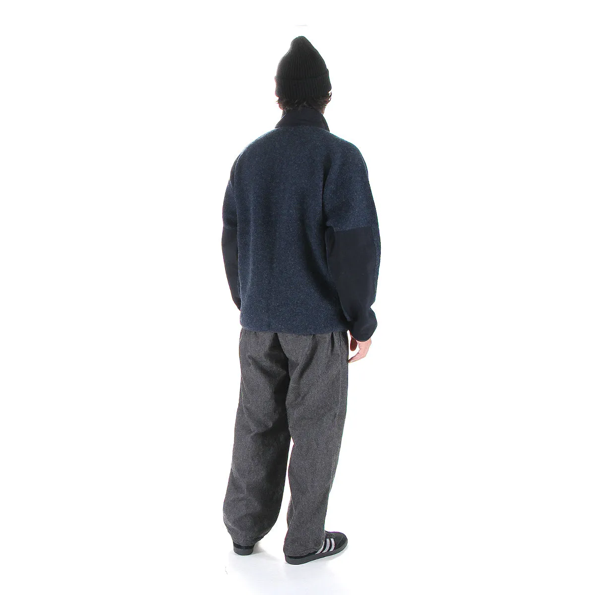 Boiled Wool Zip-Up Sweater