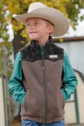 Cinch Boy's Wool Vest Brown