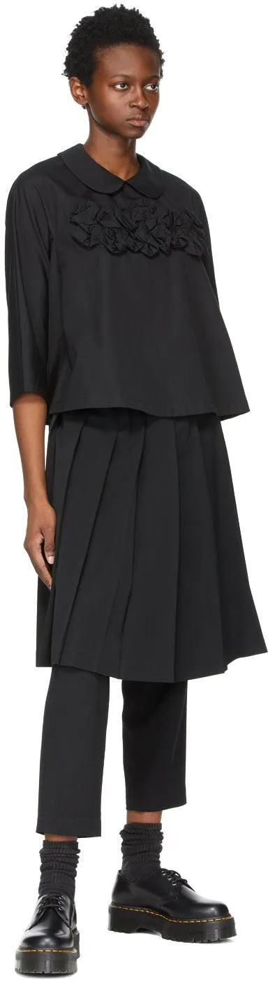 Comme des GarÃ§ons Comme des GarÃ§ons Black Poplin Chest Frills Blouse
