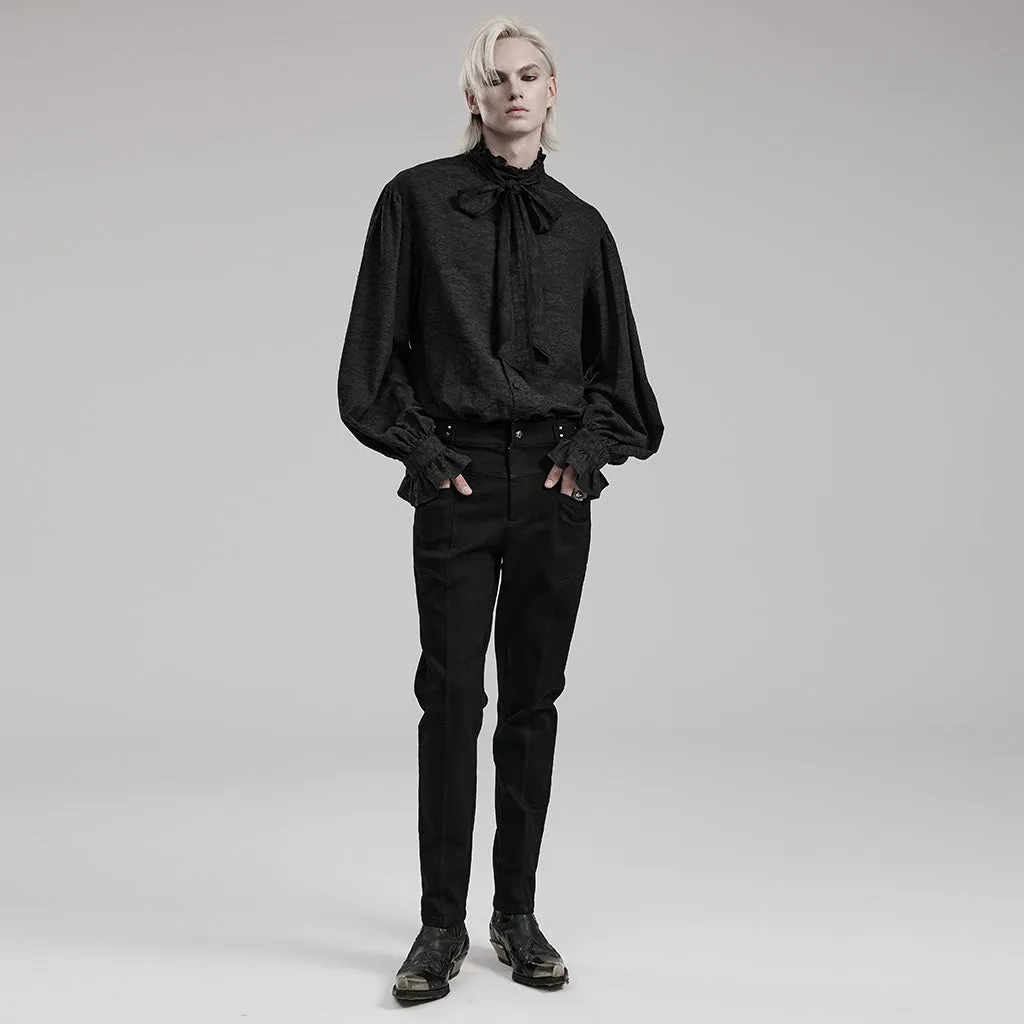 Detachable bow tie men Goth jacquard shirt WY-1540CCM