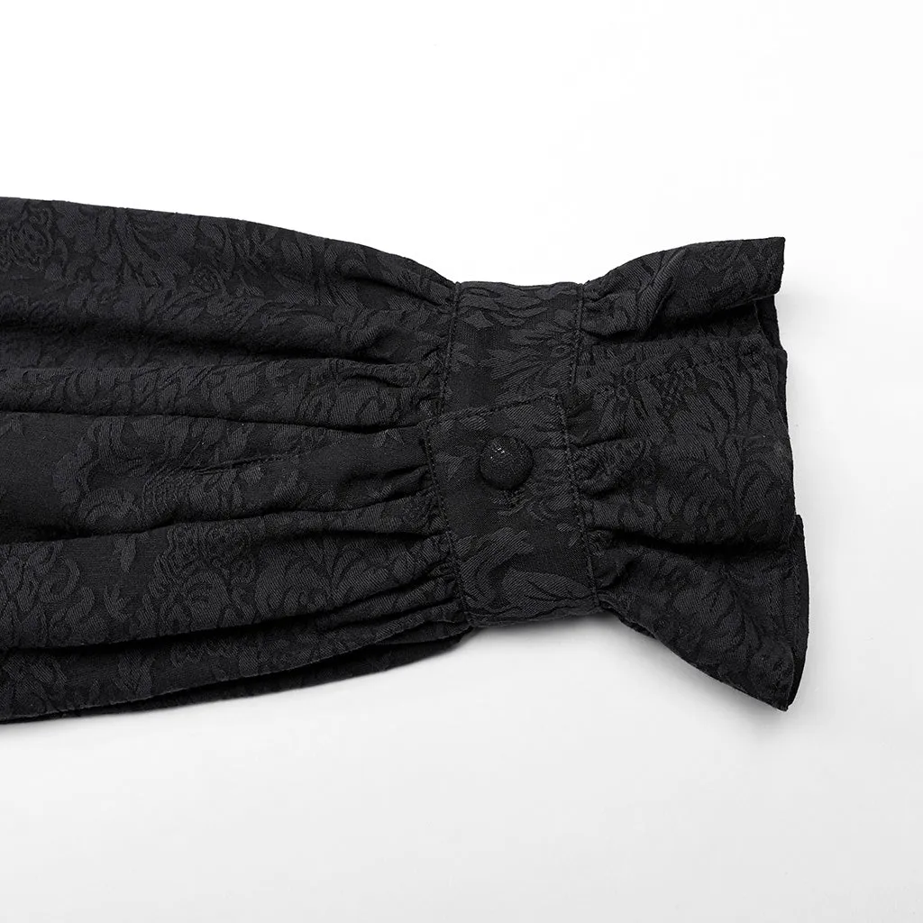Detachable bow tie men Goth jacquard shirt WY-1540CCM
