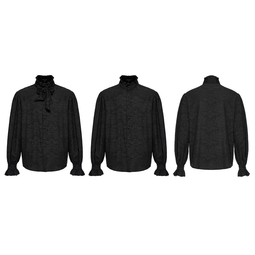 Detachable bow tie men Goth jacquard shirt WY-1540CCM