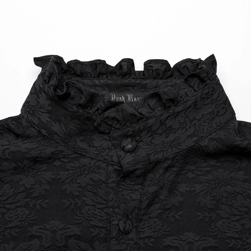 Detachable bow tie men Goth jacquard shirt WY-1540CCM
