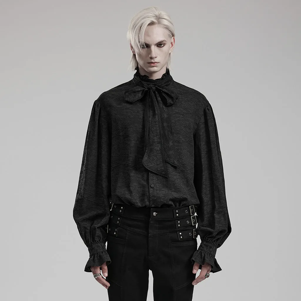 Detachable bow tie men Goth jacquard shirt WY-1540CCM