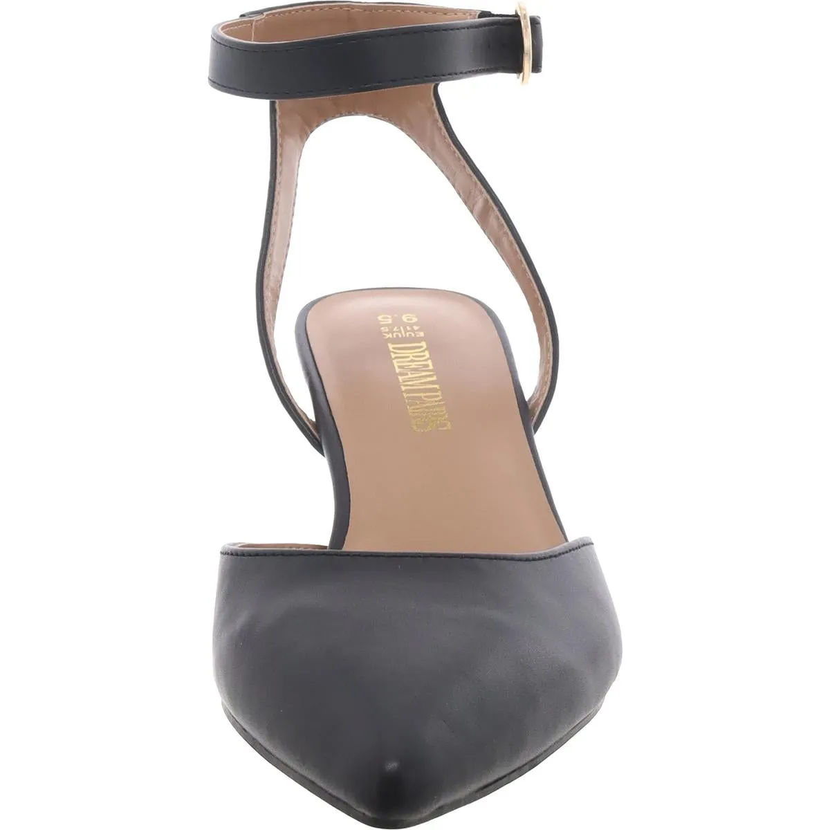 Dream Pairs Womens Faux Leather Ankle Strap Kitten Heels