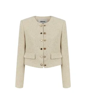 Ipekyol Tweed Jacket With Mixed Metal Buttons Natural