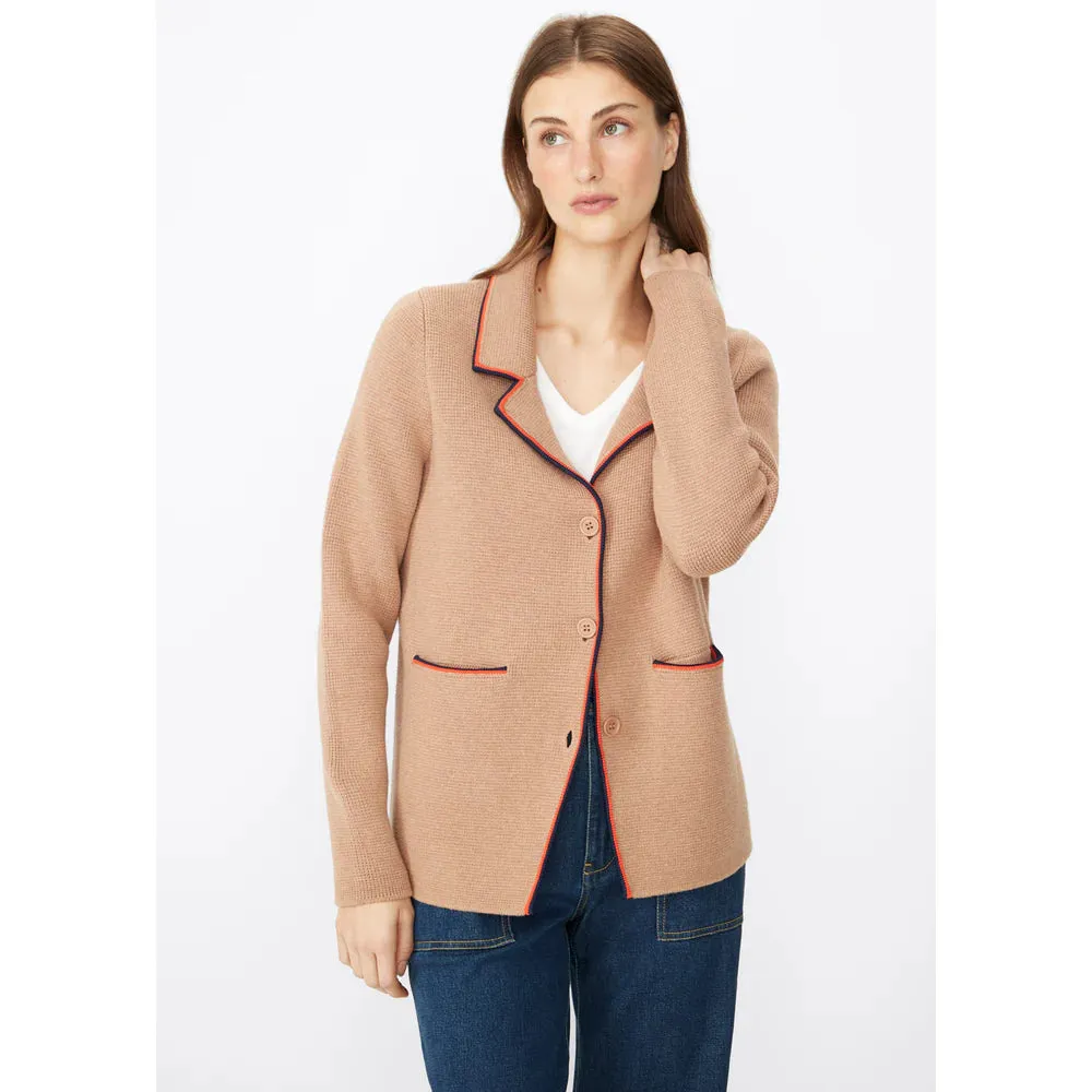 Kusw627 Toffee Knit Blazer