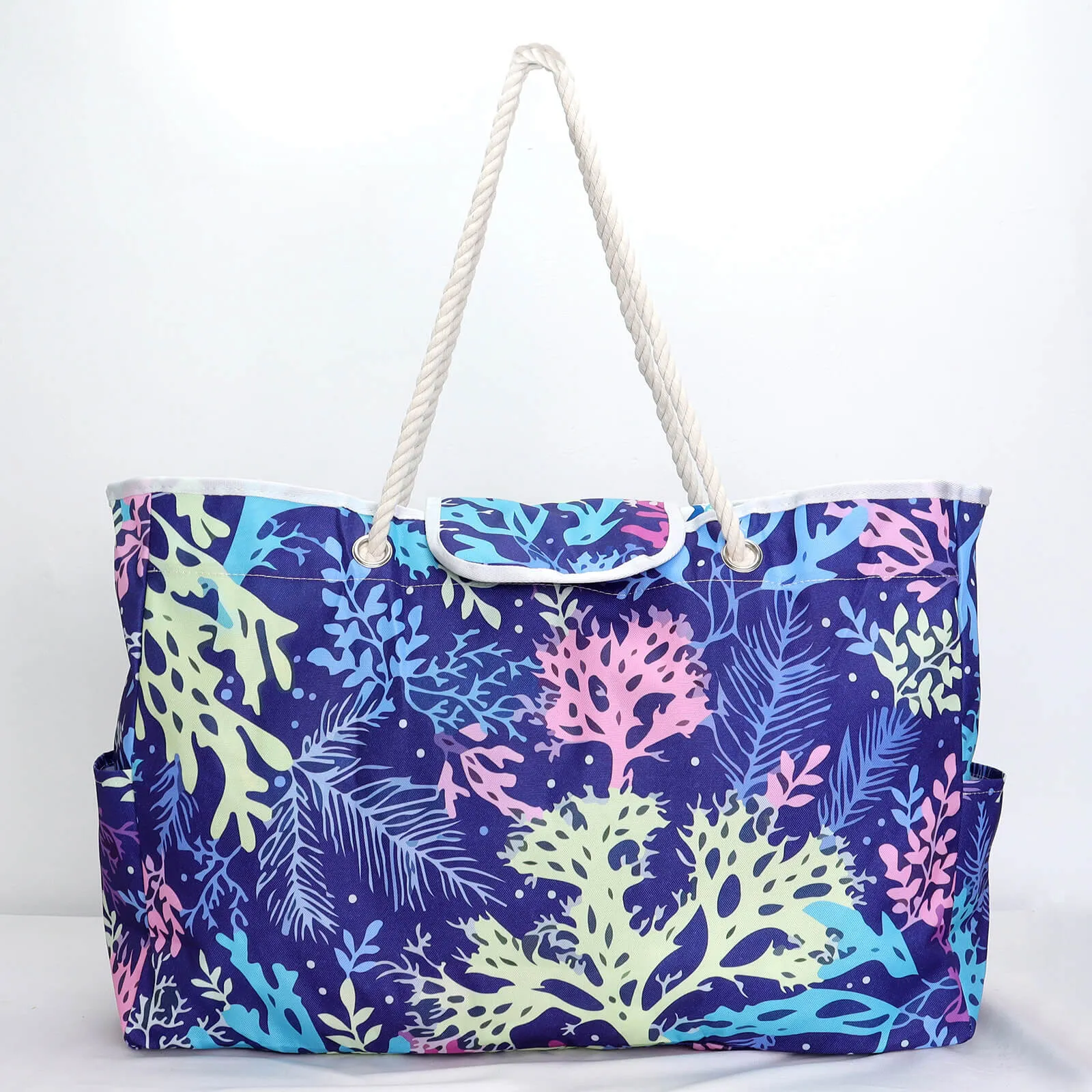 Larg Capacity Stripe Printing Oxford Beach Bag-Showtown