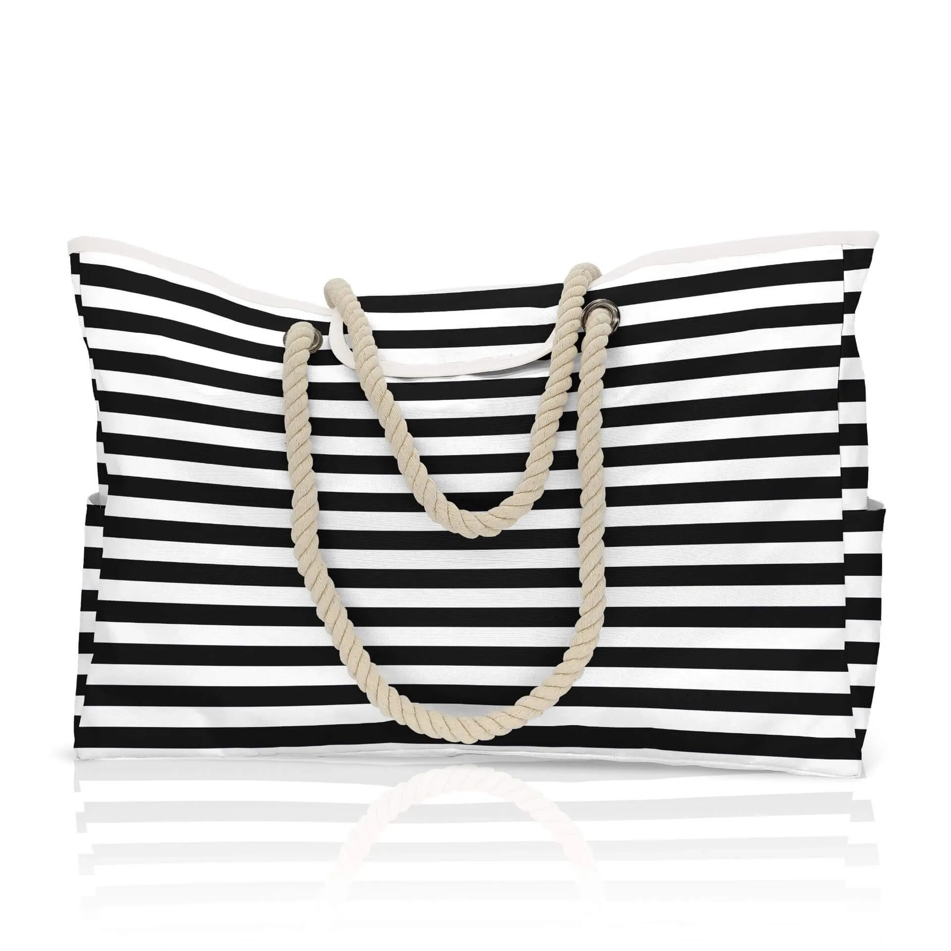 Larg Capacity Stripe Printing Oxford Beach Bag-Showtown