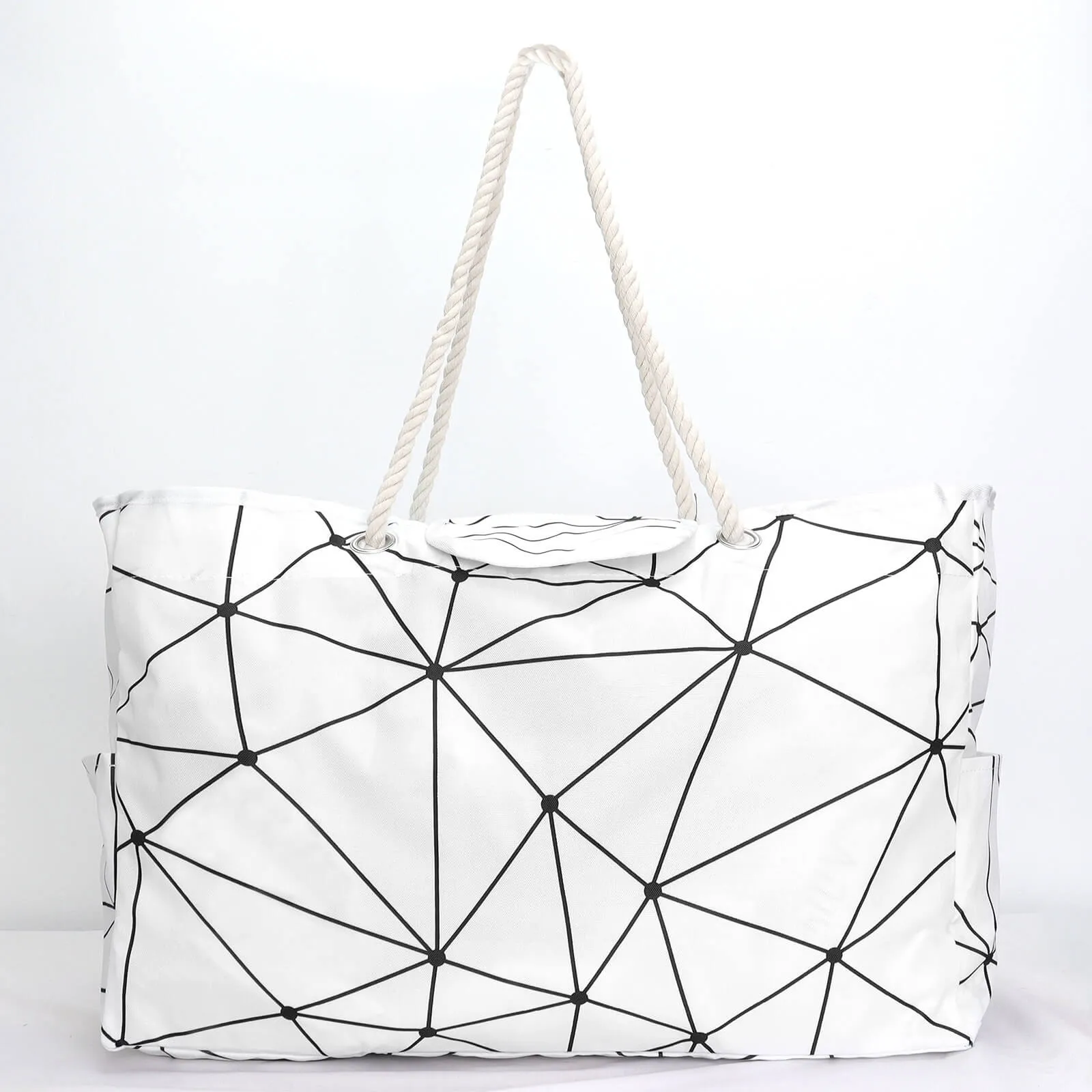 Larg Capacity Stripe Printing Oxford Beach Bag-Showtown