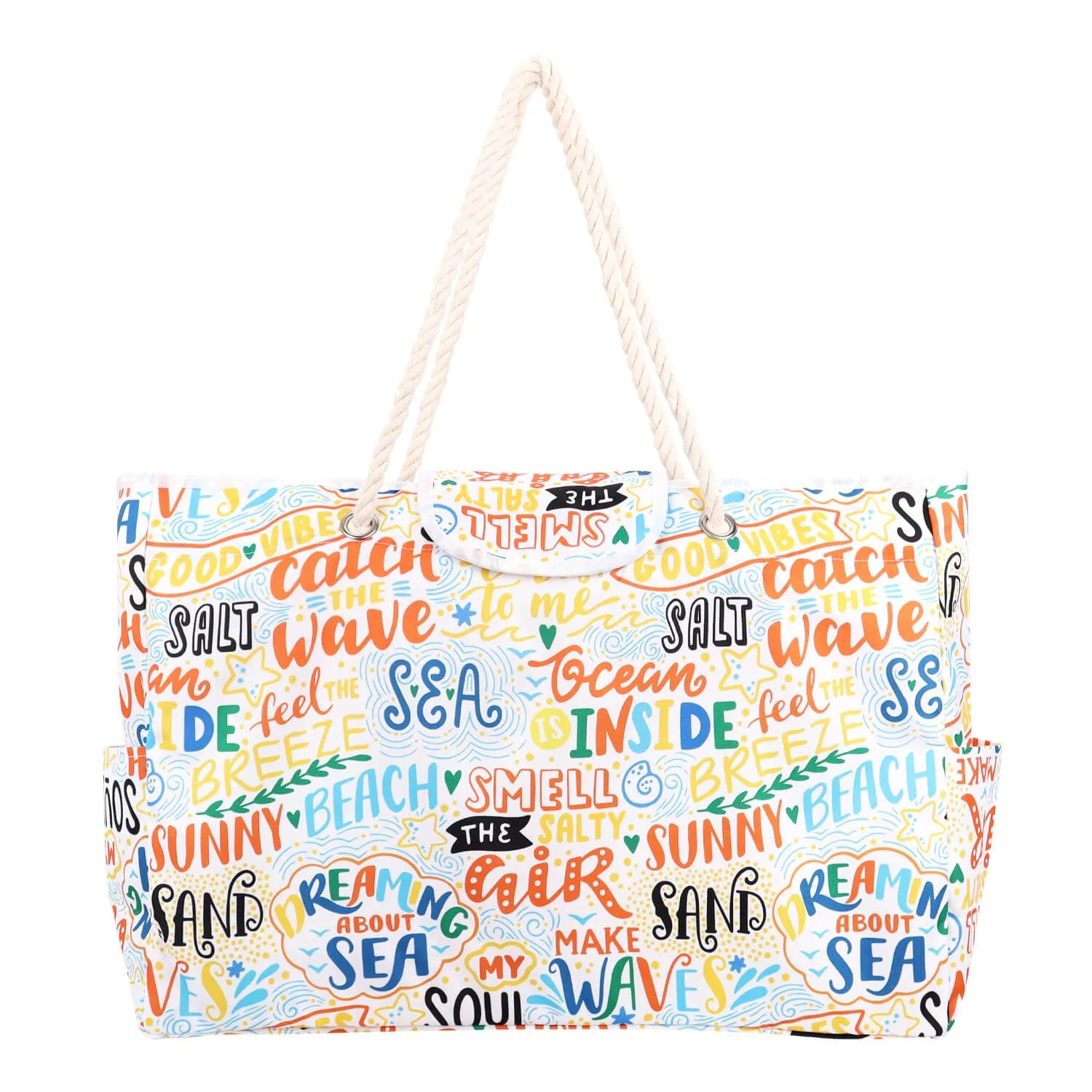 Larg Capacity Stripe Printing Oxford Beach Bag-Showtown