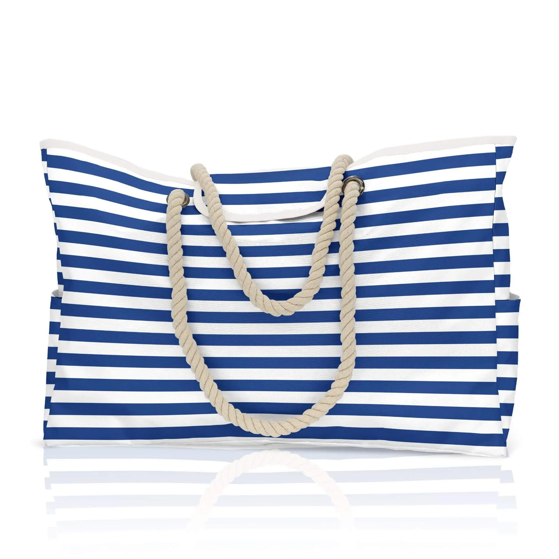 Larg Capacity Stripe Printing Oxford Beach Bag-Showtown