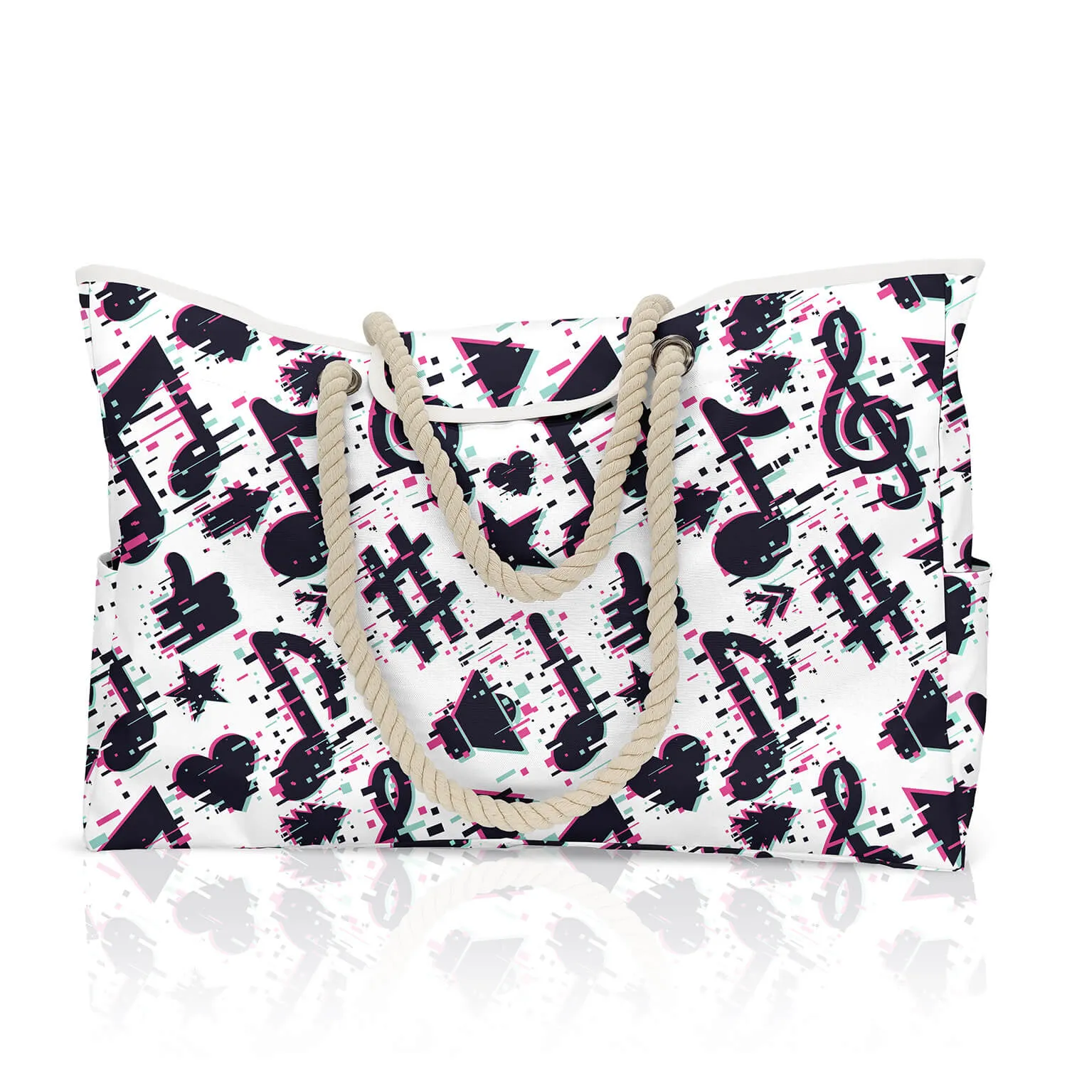 Larg Capacity Stripe Printing Oxford Beach Bag-Showtown