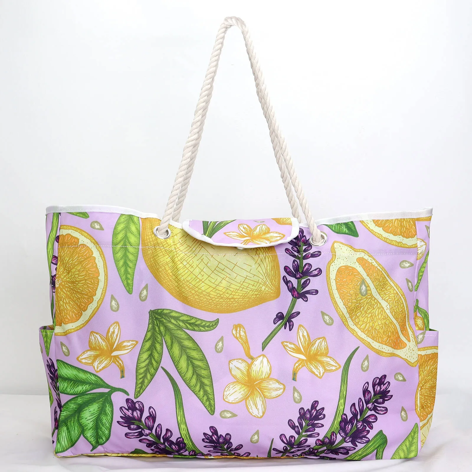 Larg Capacity Stripe Printing Oxford Beach Bag-Showtown