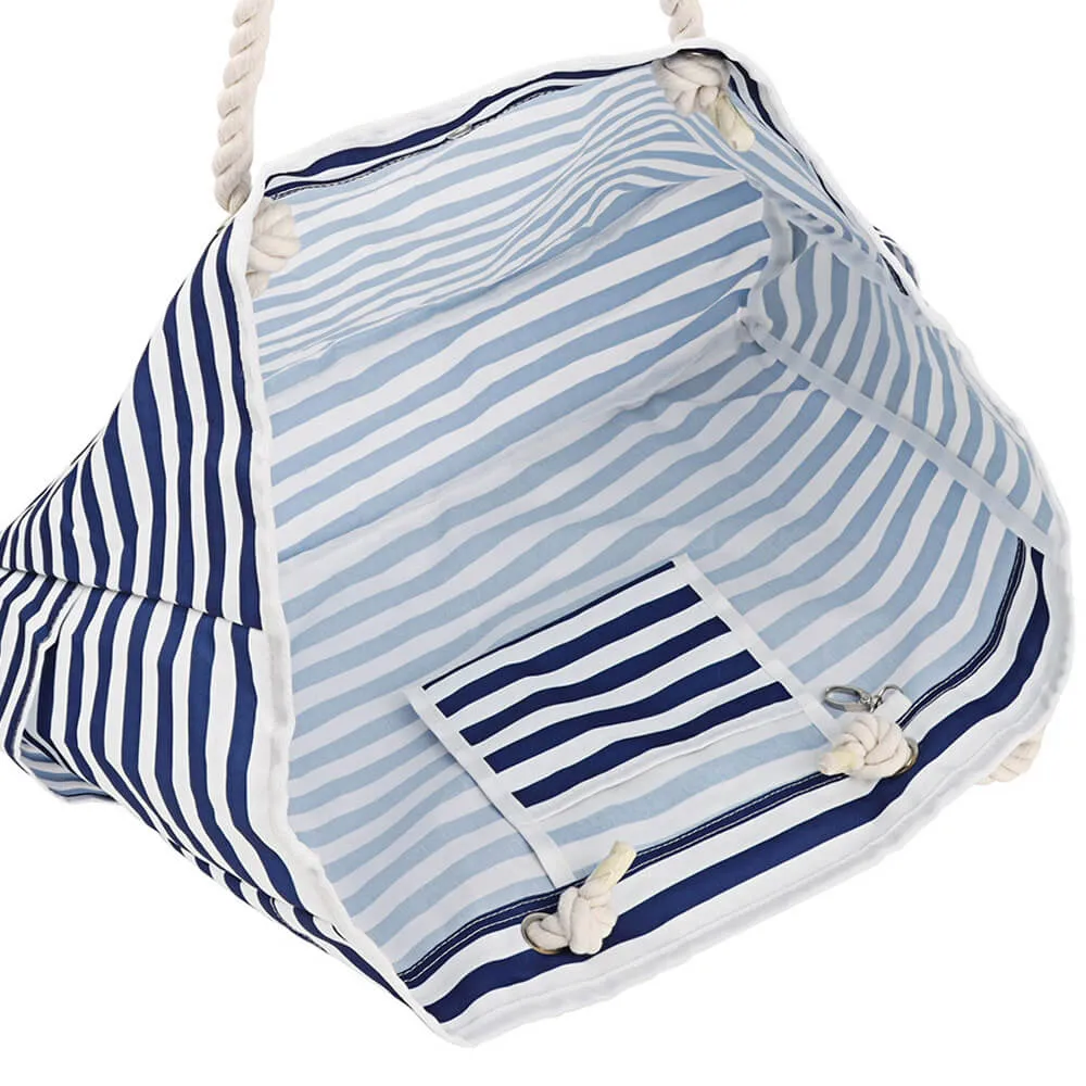 Larg Capacity Stripe Printing Oxford Beach Bag-Showtown