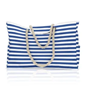 Larg Capacity Stripe Printing Oxford Beach Bag-Showtown