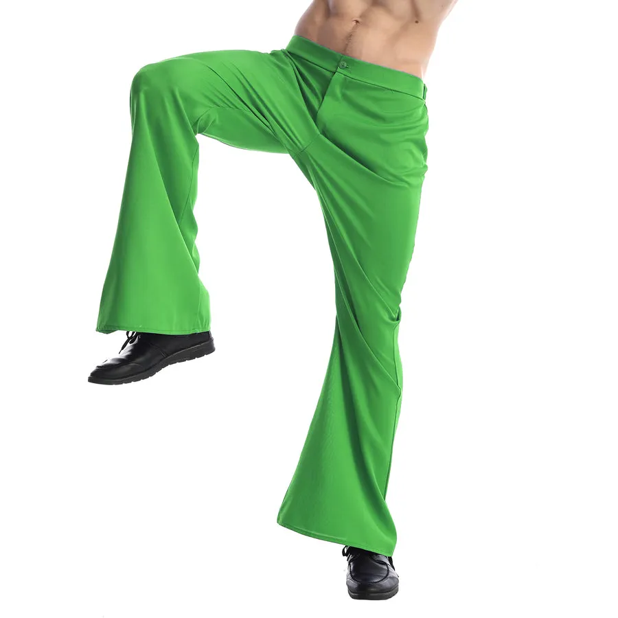 Mens 70's Deluxe Retro Disco Flare Trousers Pants Costume Dancer Dance