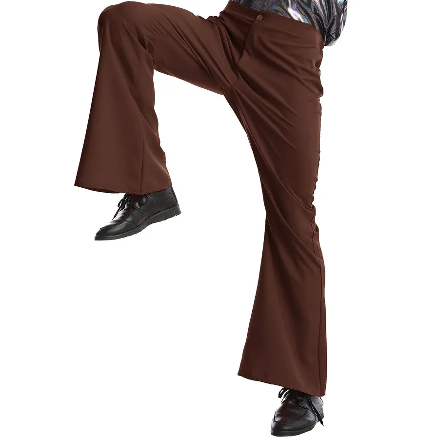 Mens 70's Deluxe Retro Disco Flare Trousers Pants Costume Dancer Dance