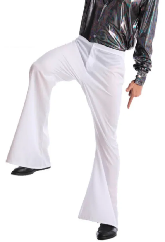Mens 70's Deluxe Retro Disco Flare Trousers Pants Costume Dancer Dance