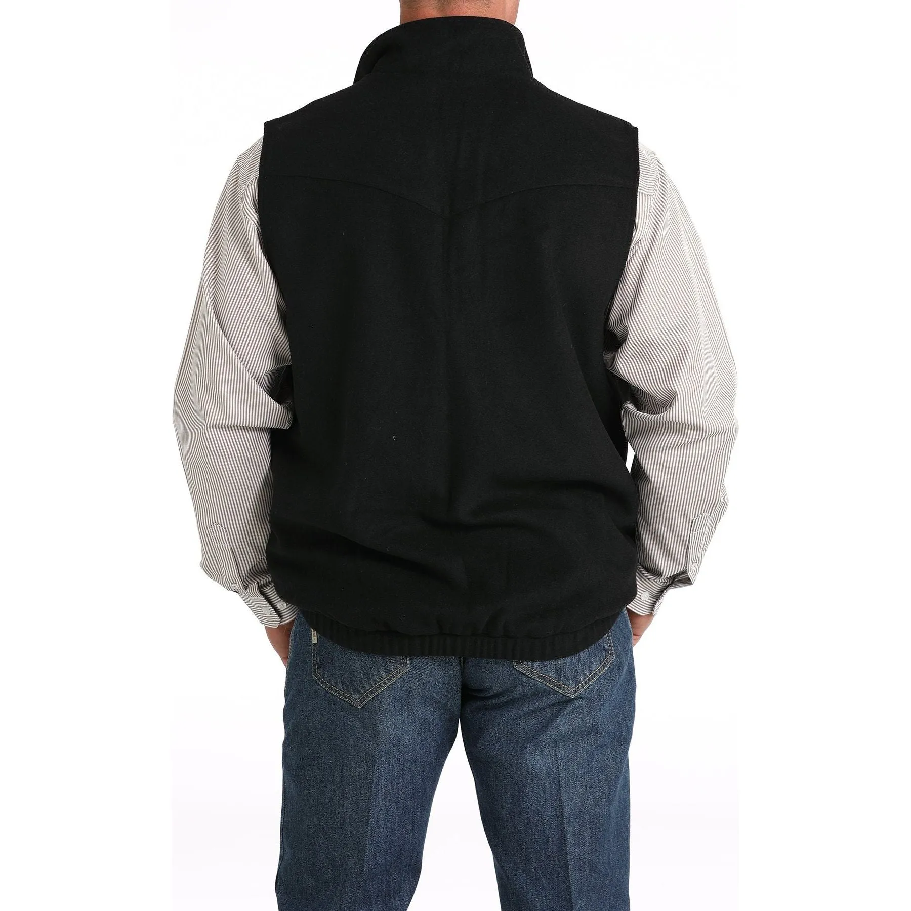 MEN'S CINCH WOOLY CONCEALED CARRY WESTERN VEST - BLACK