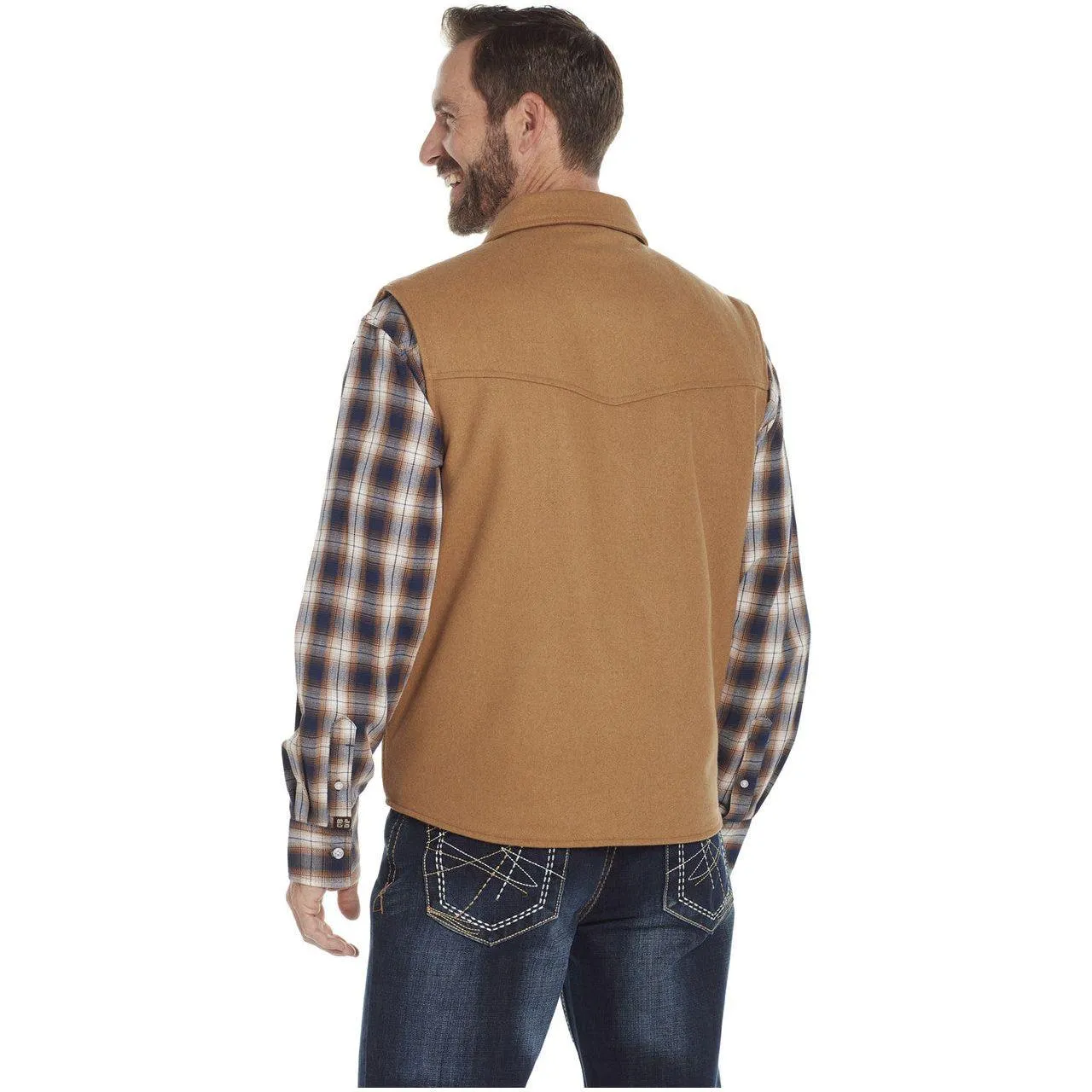 Men's Cripple Creek Wool Melton Vest With Nubuck Leather Trim & Concealed Carry Pocket CR38566-26
