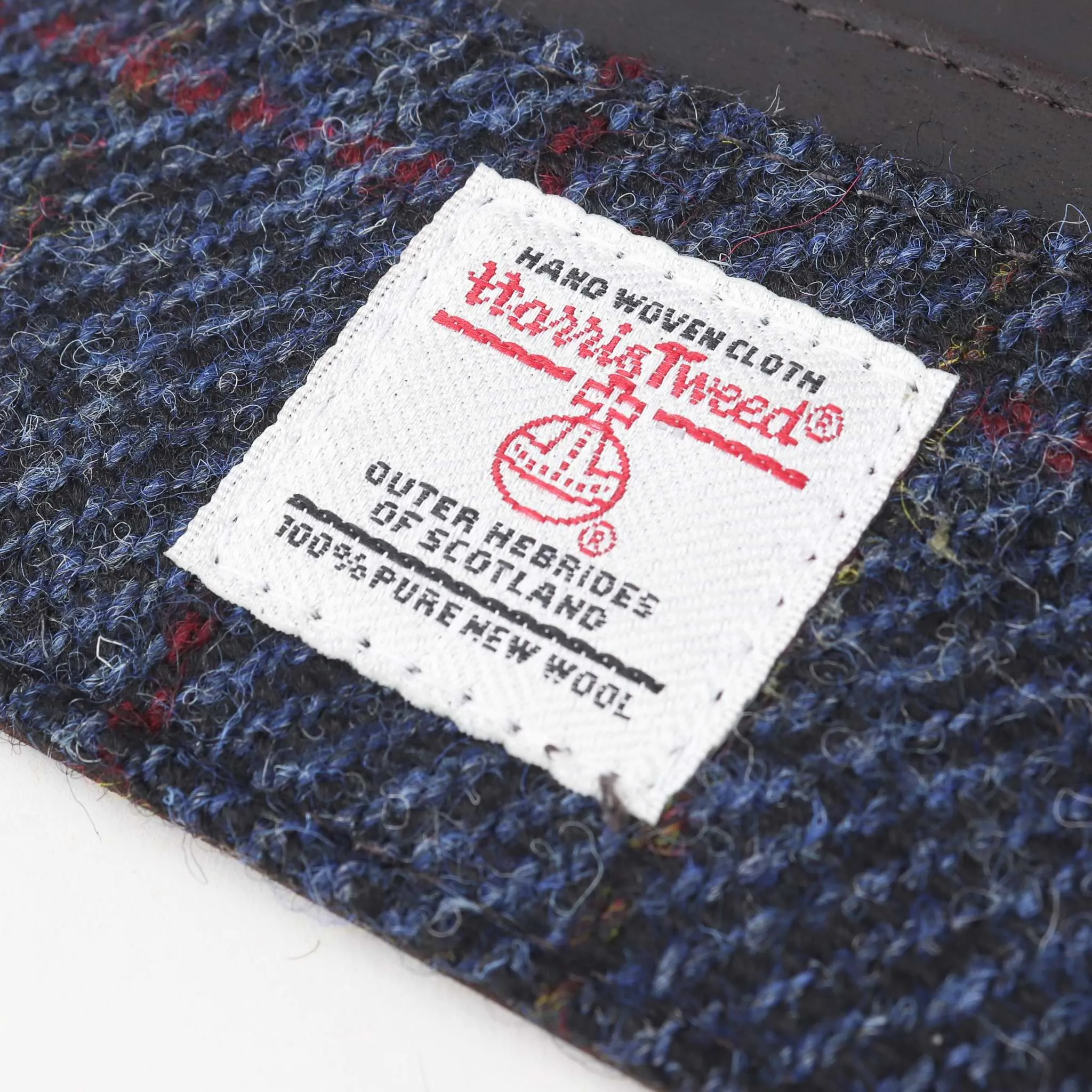 Navy Harris Tweed Card Holder Wallet