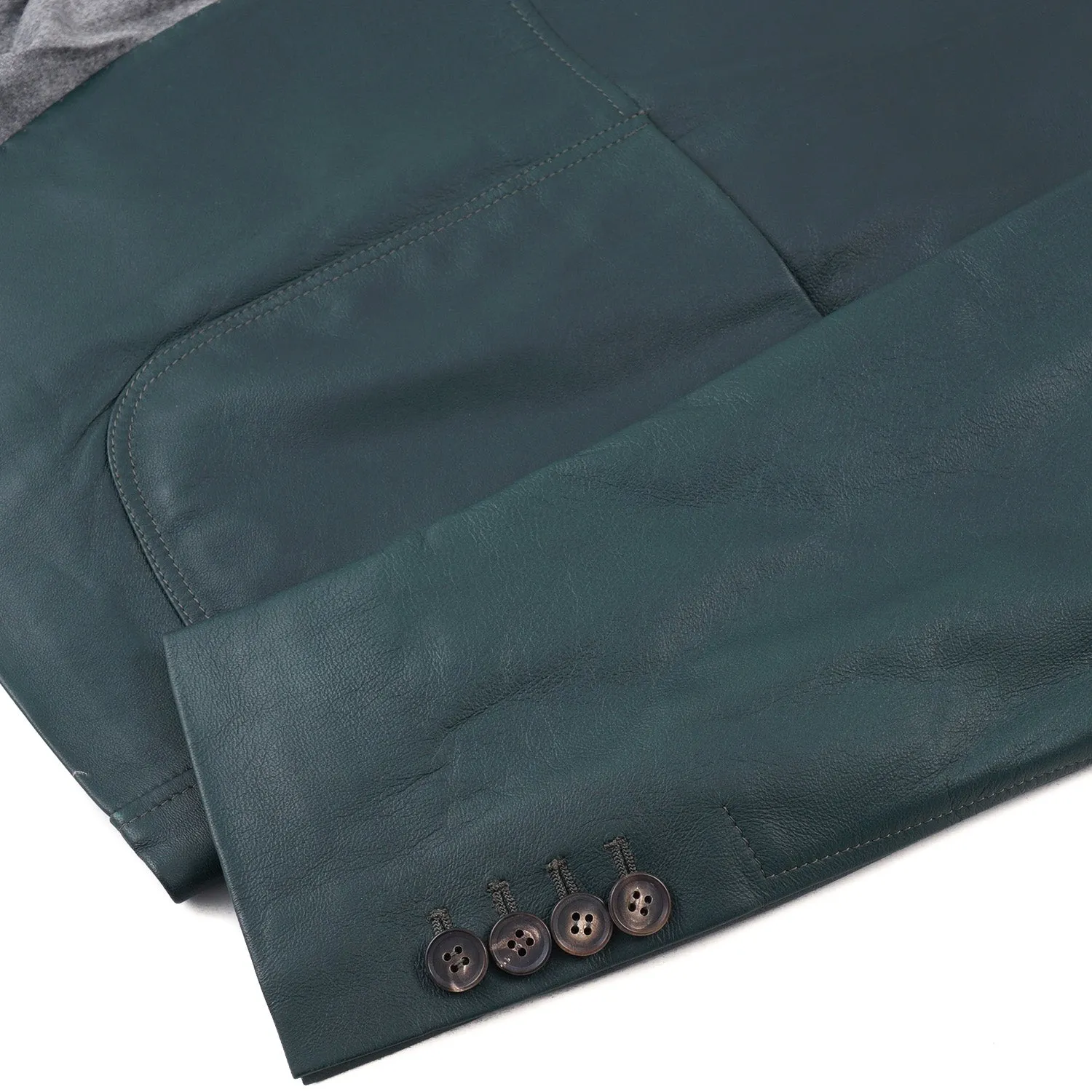Rifugio Bottle Green Leather Blazer