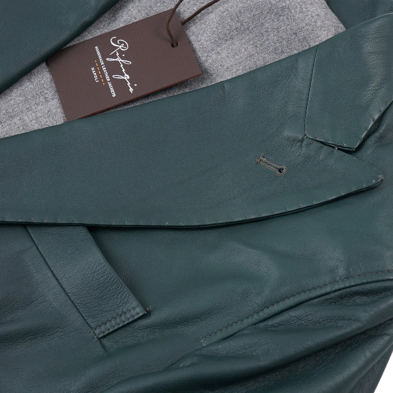 Rifugio Bottle Green Leather Blazer