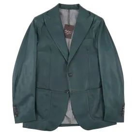 Rifugio Bottle Green Leather Blazer