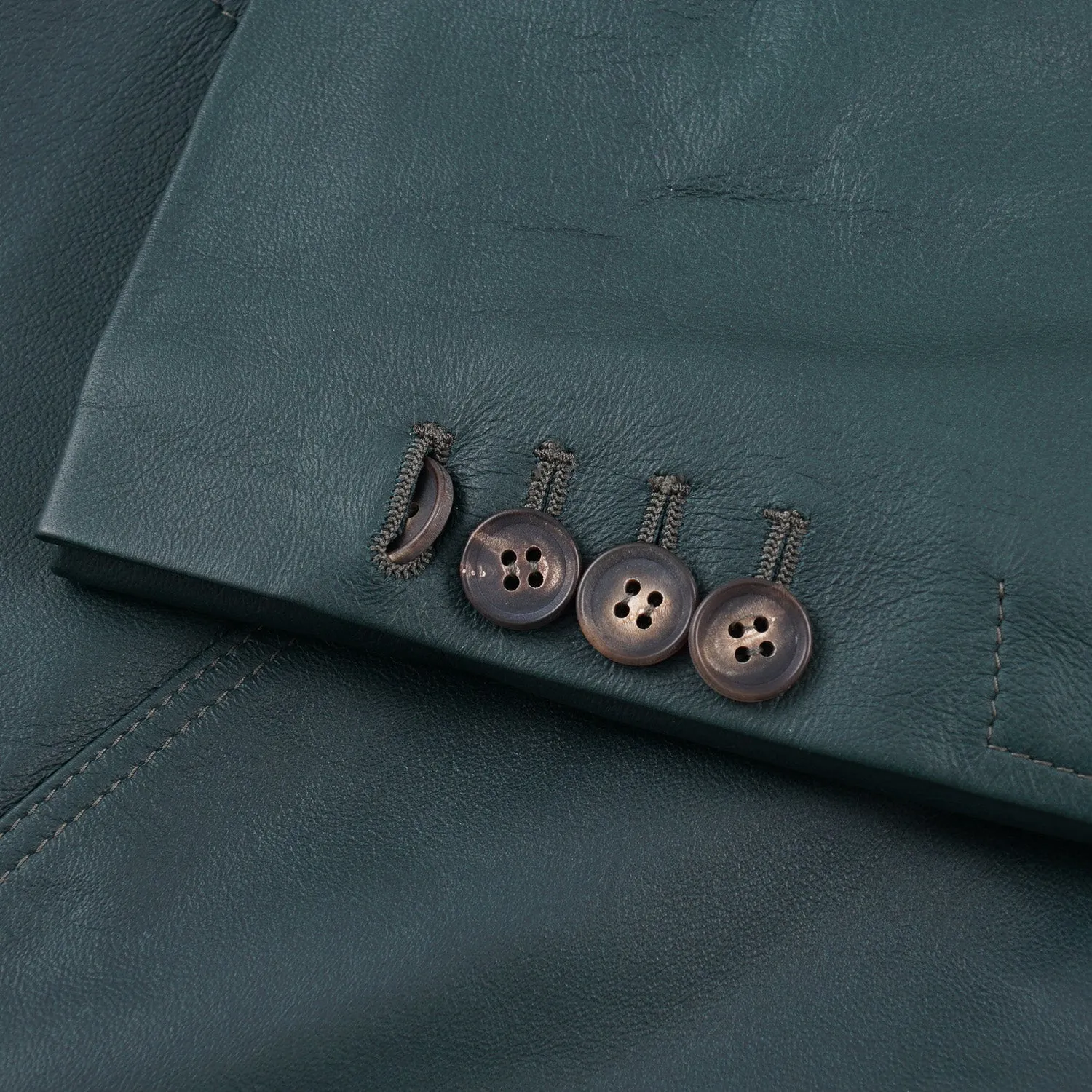 Rifugio Bottle Green Leather Blazer