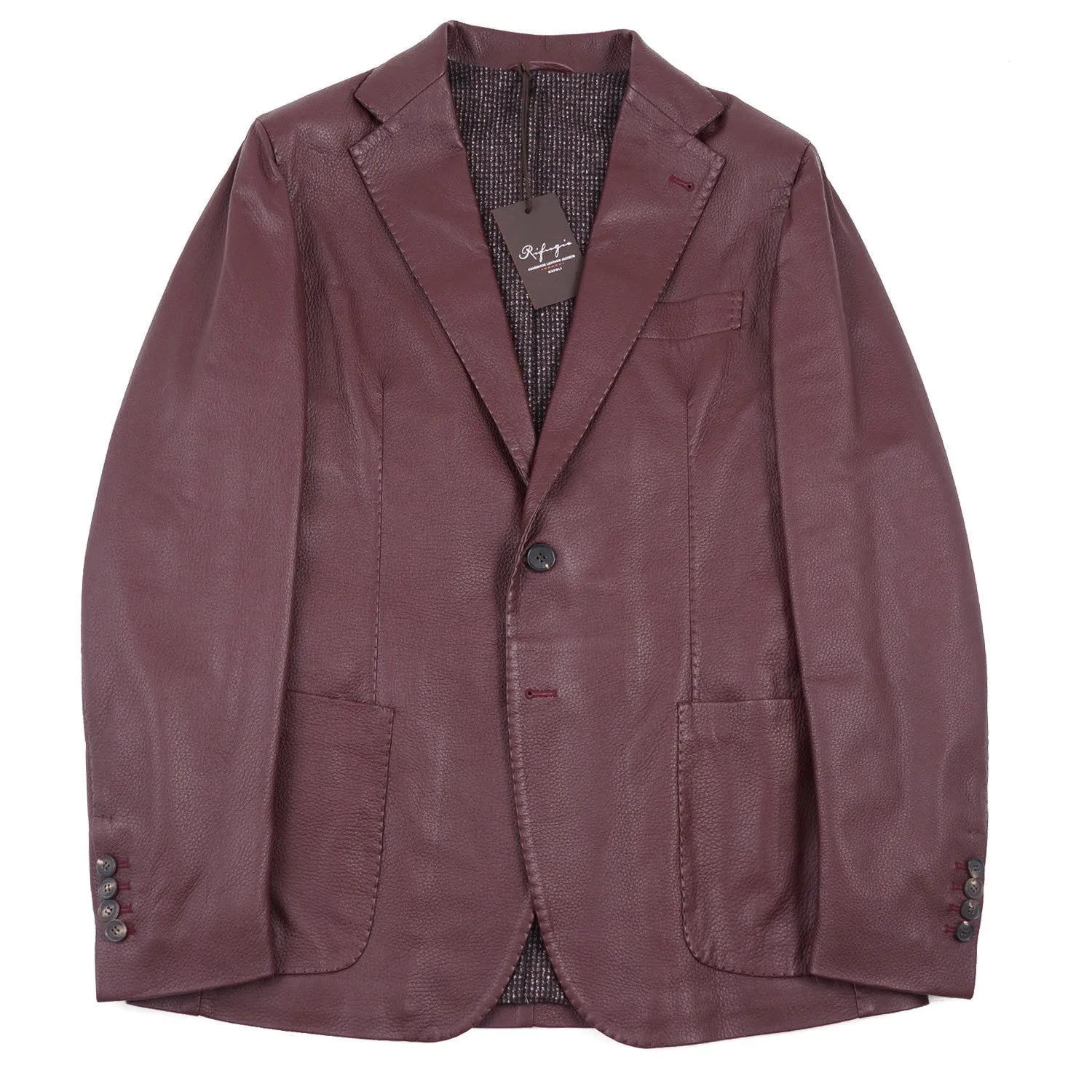 Rifugio Burgundy Deerskin Leather Blazer