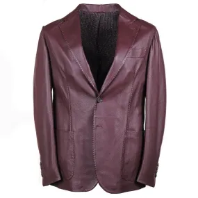Rifugio Burgundy Deerskin Leather Blazer