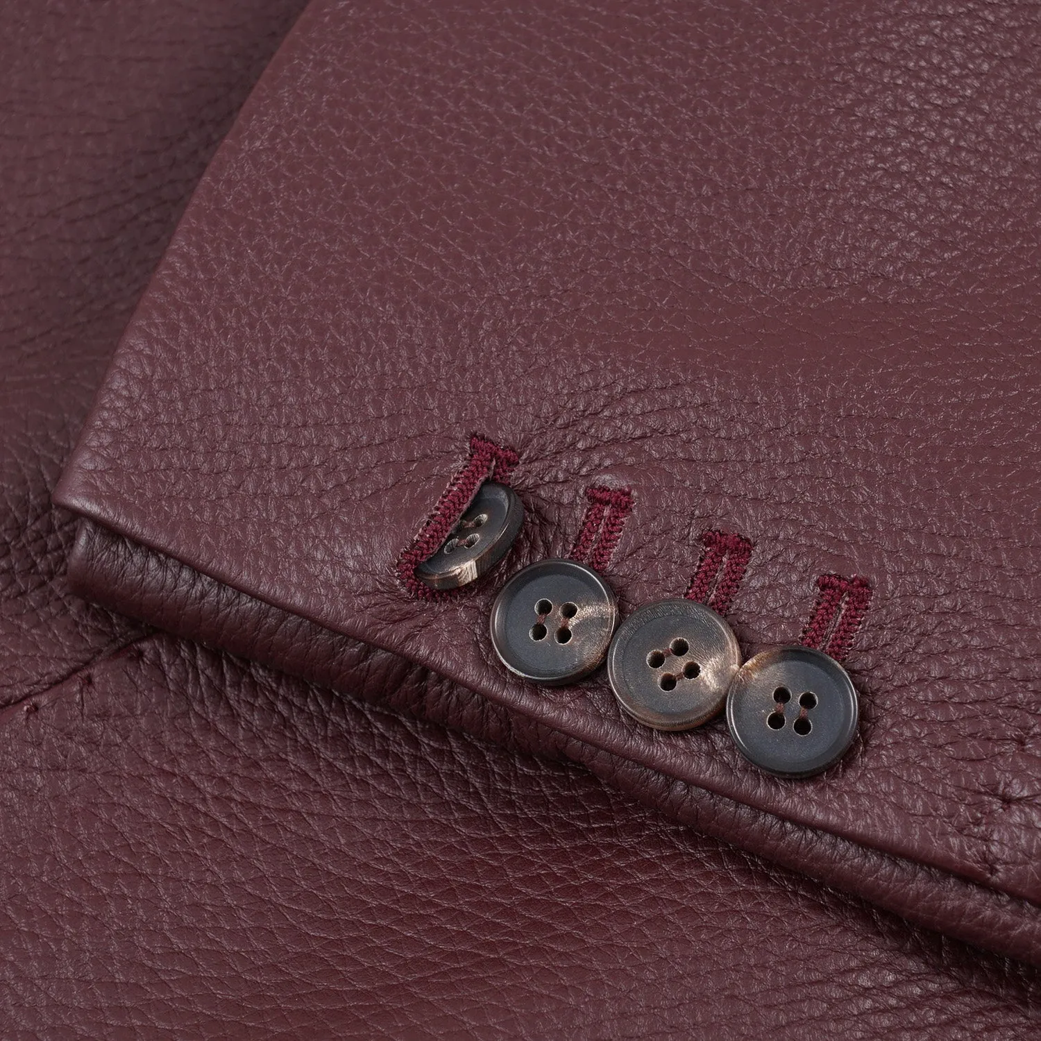 Rifugio Burgundy Deerskin Leather Blazer