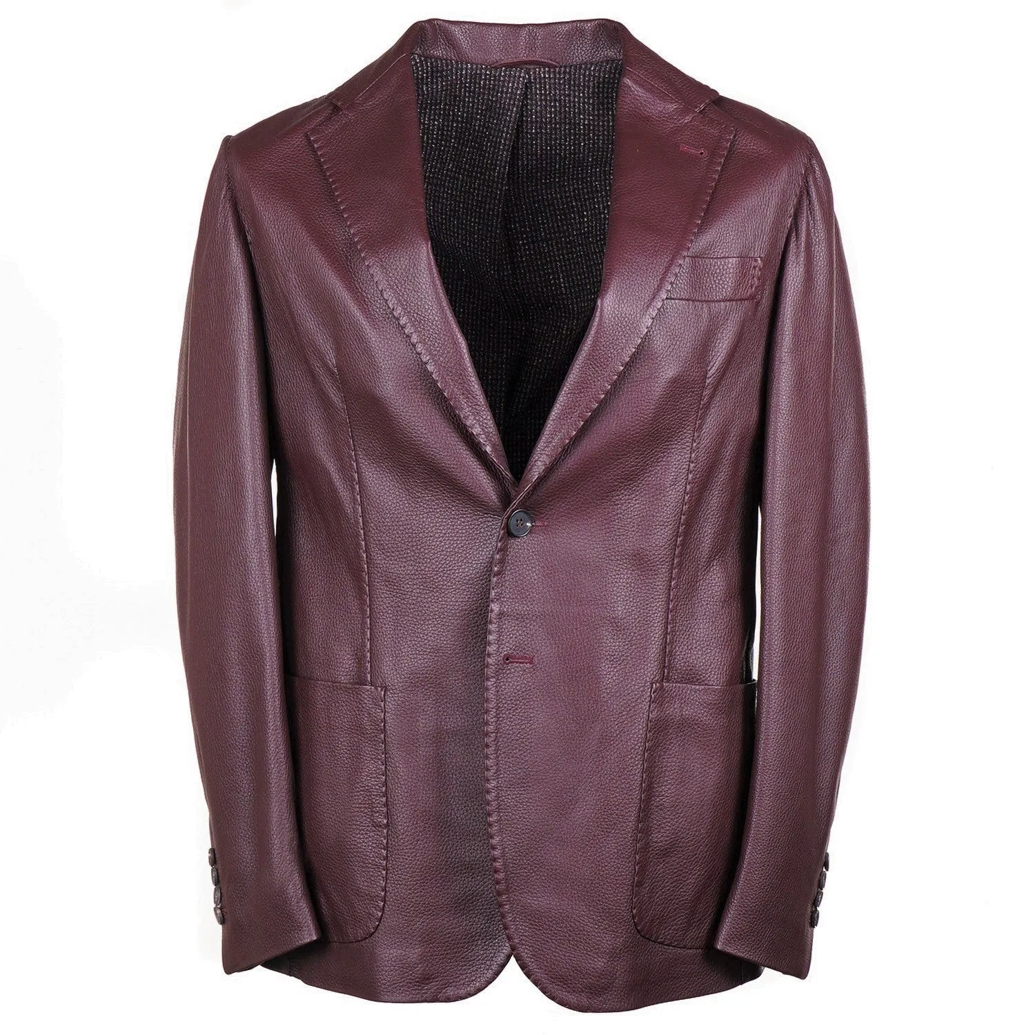 Rifugio Burgundy Deerskin Leather Blazer