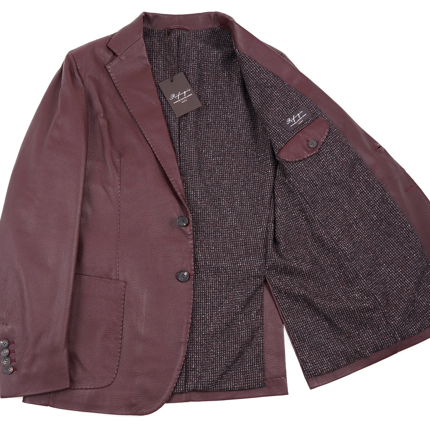 Rifugio Burgundy Deerskin Leather Blazer