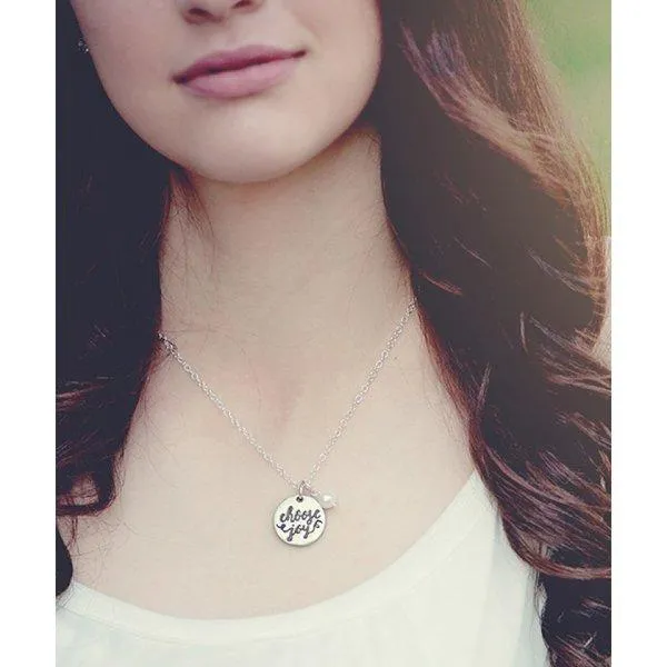 Women's Choose Joy Calligraphy Necklace